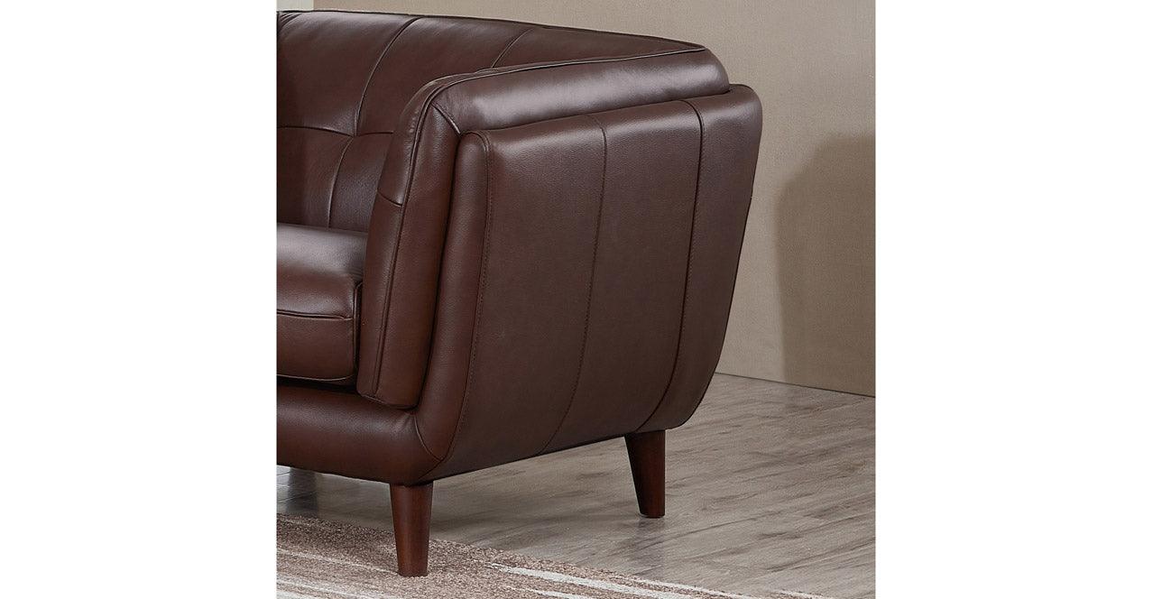 Solana Leather Sofa Collection, Brown - Hydeline USA